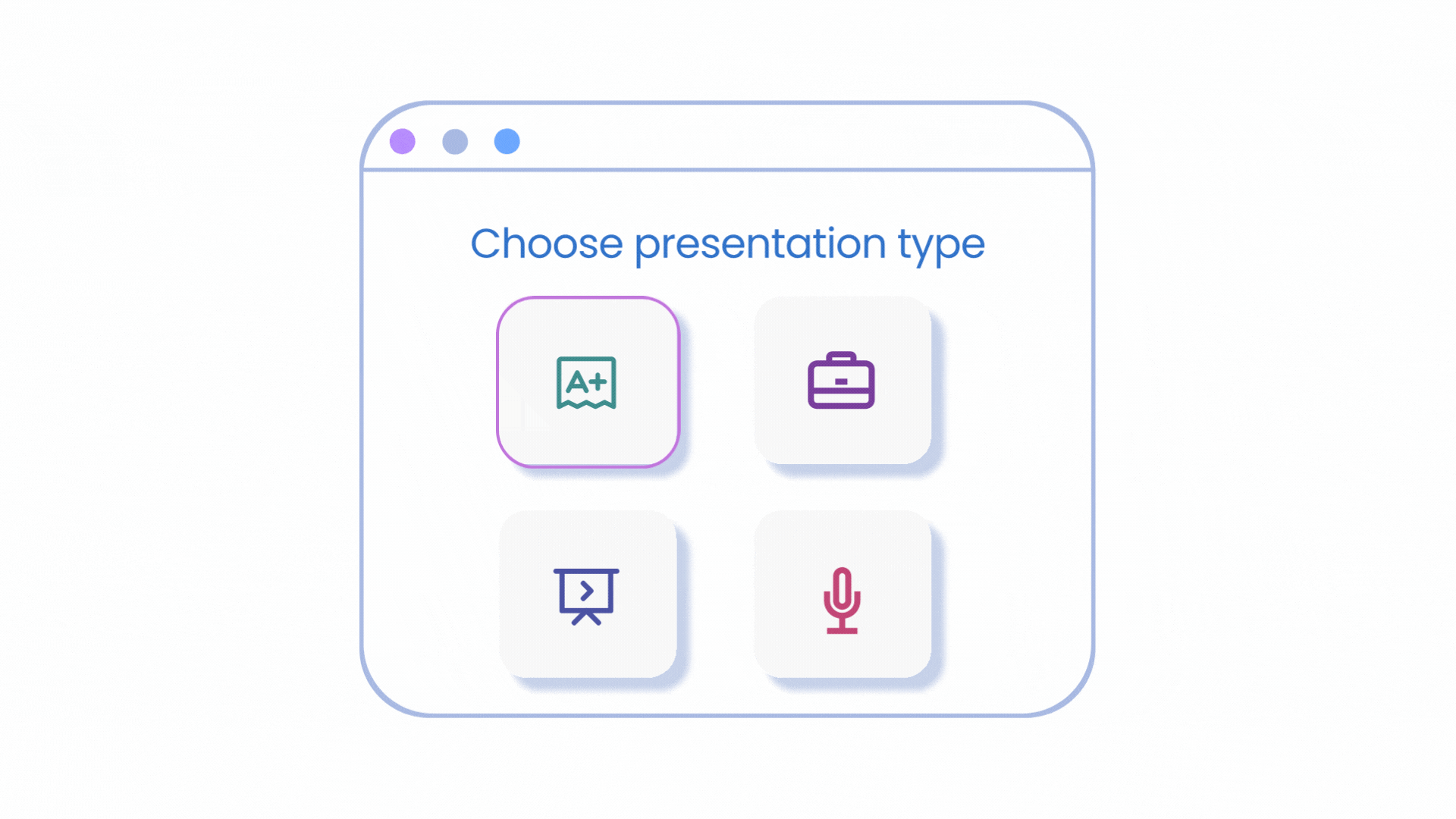 Choose presentation type demonstration